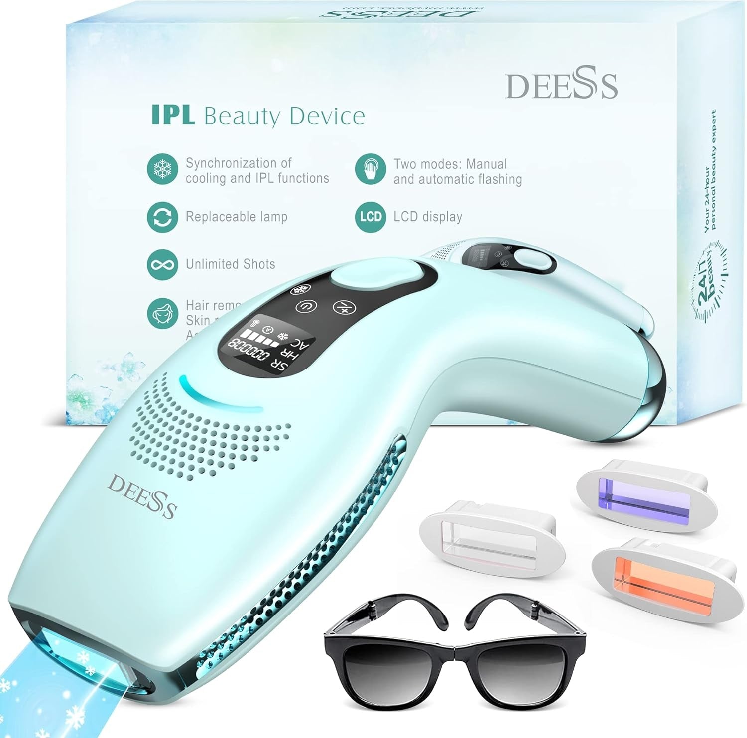 DEESS GP590 IPL Dispositivo Laser 3-in-1 per la Rimozione Indolore dei Peli a Casa