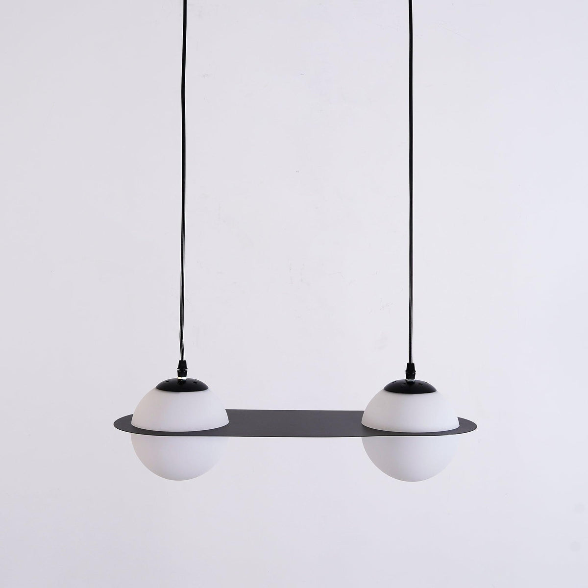 Selan Black Glass Pendant Lamp — Adjustable Height