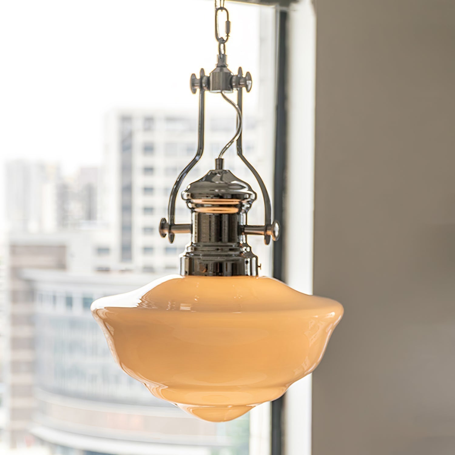 Mareno Schoolhouse Glass Pendant Light Metal For Kitchen
