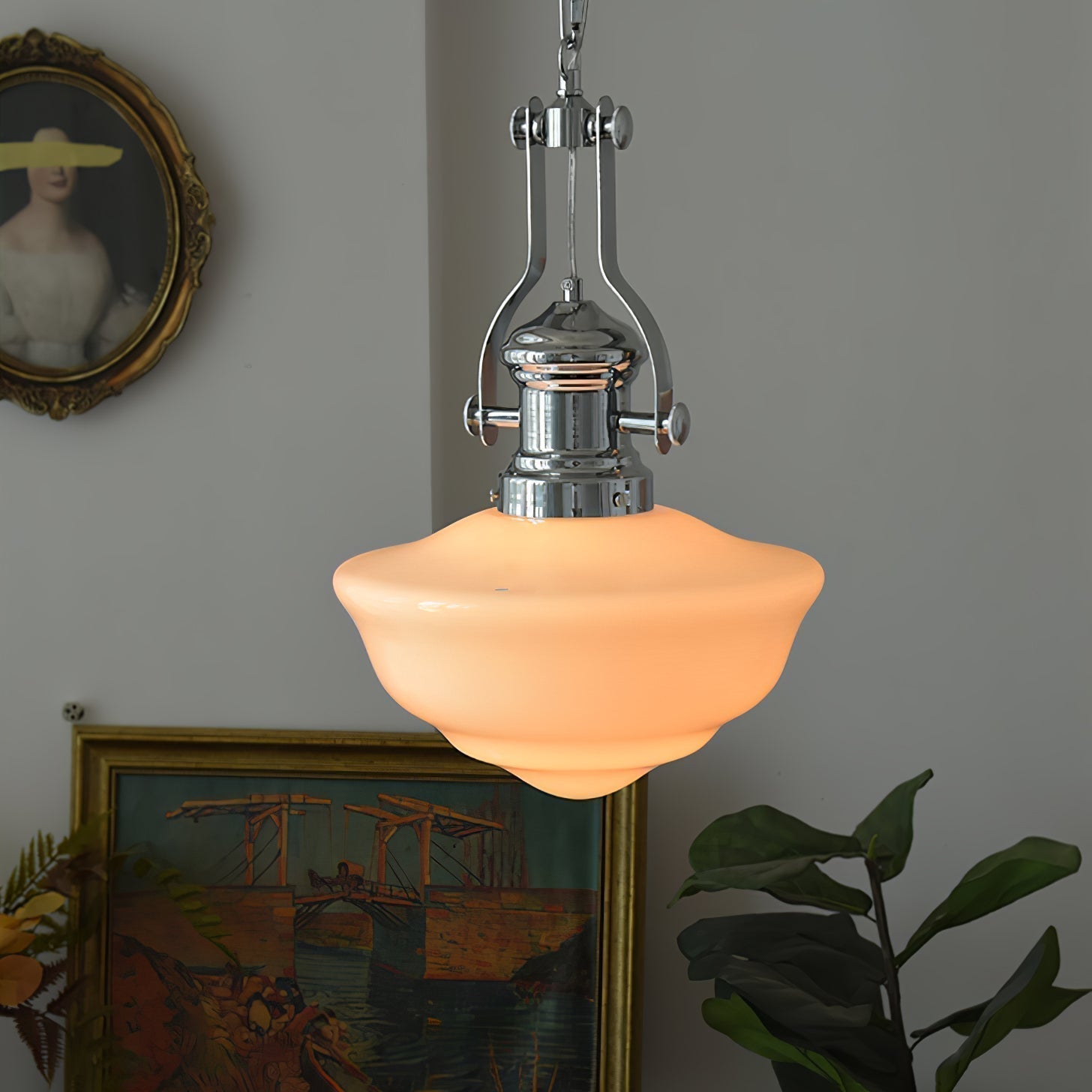 Mareno Schoolhouse Glass Pendant Light Metal For Kitchen