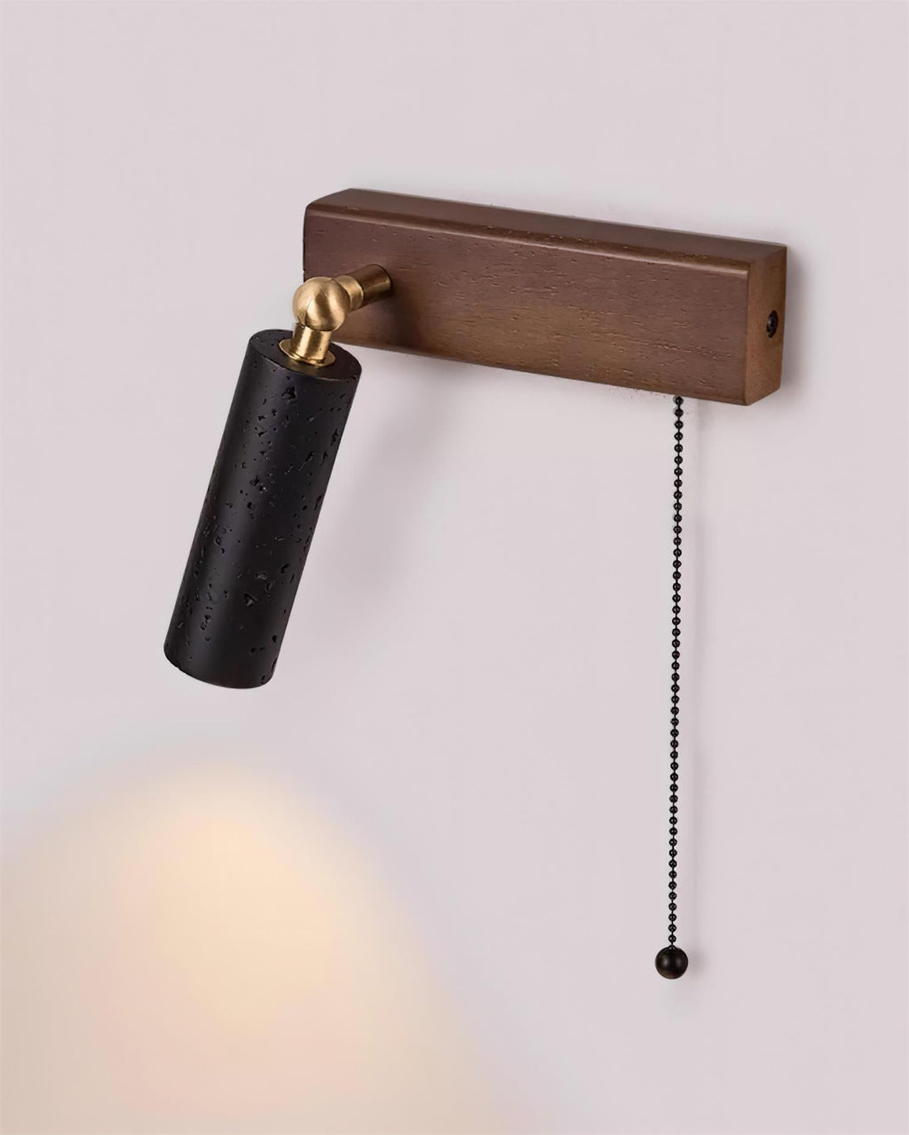 Lámpara de foco de pared de travertino negro Ritta