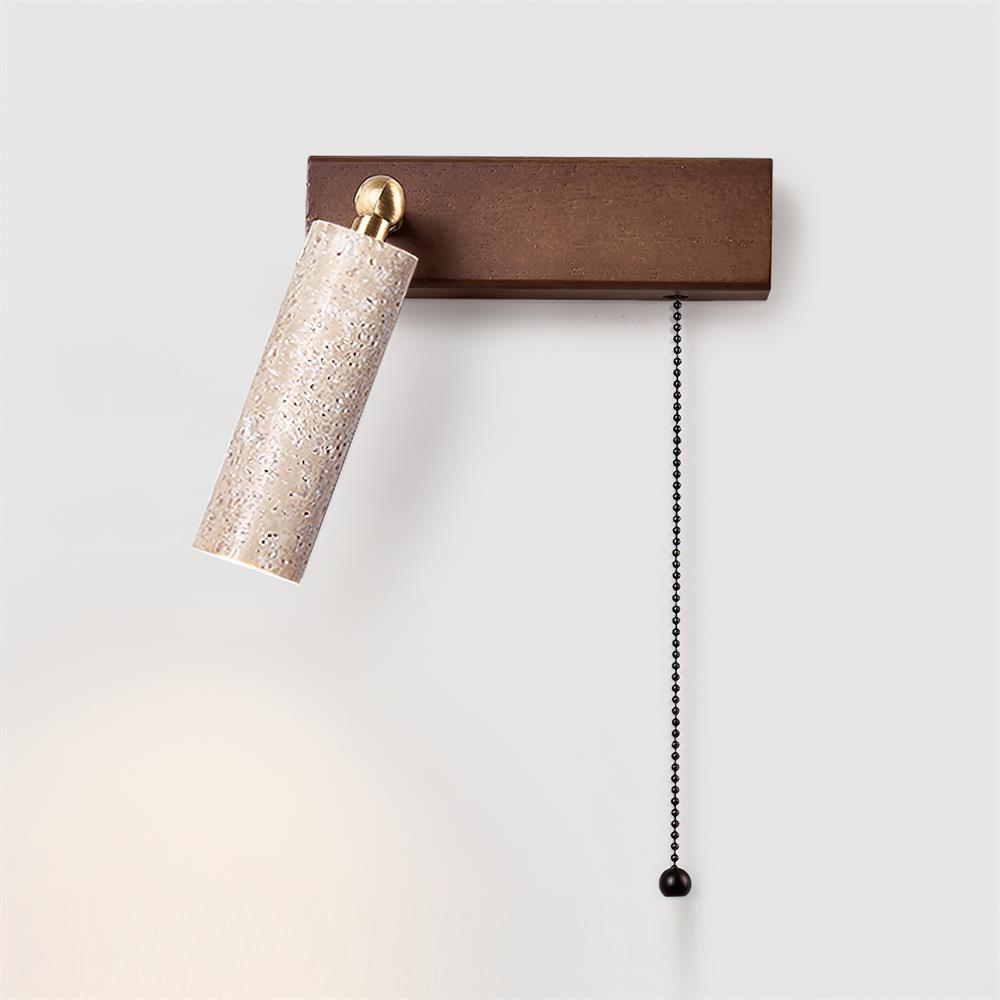Lámpara de foco de pared de travertino negro Ritta