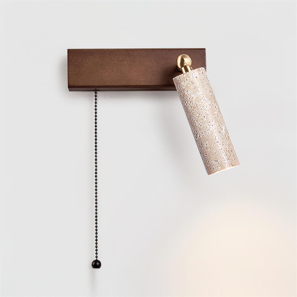 Lámpara de foco de pared de travertino negro Ritta