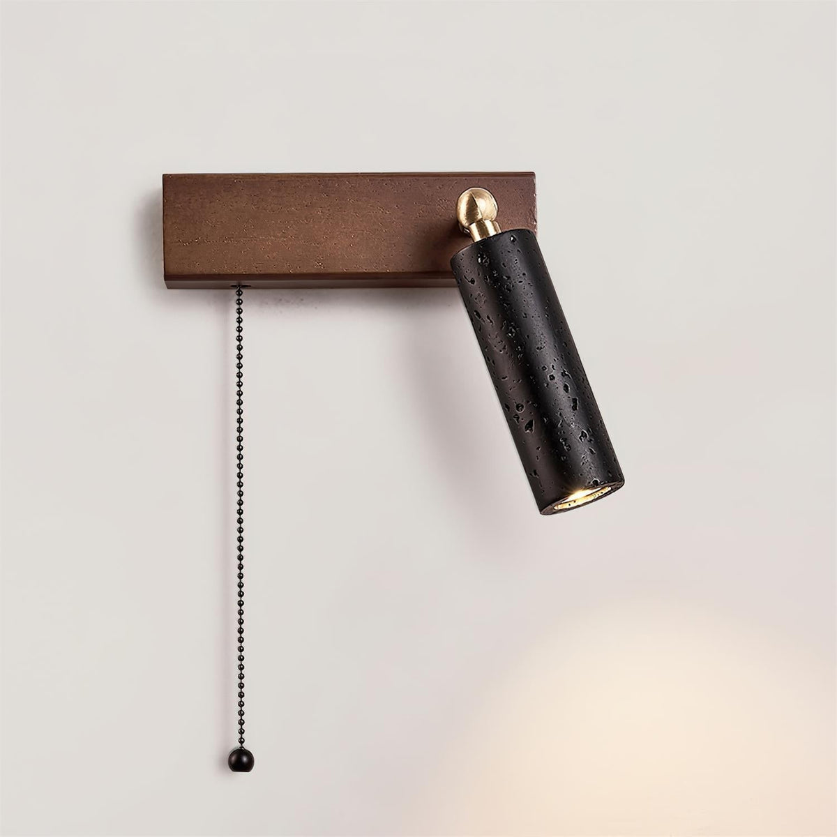 Lámpara de foco de pared de travertino negro Ritta