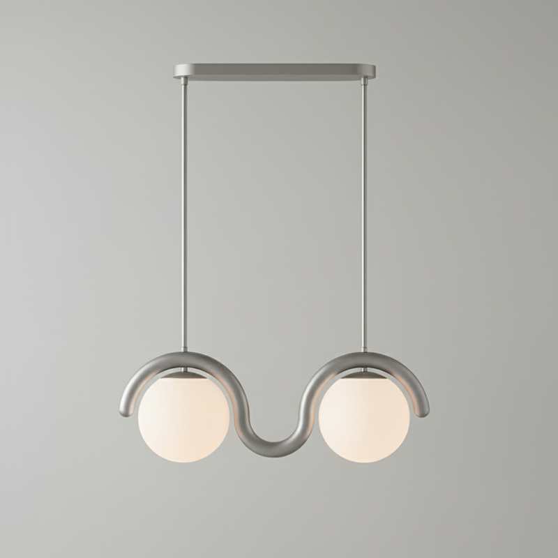 Uveta Linear Chandelier Red&Silver - Neutralighting