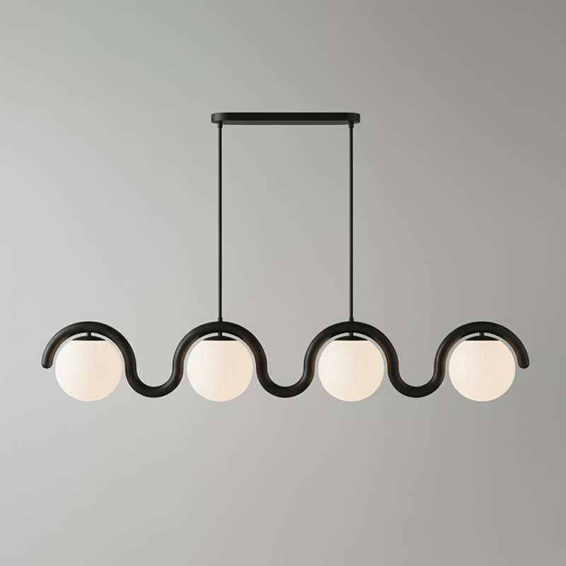 Uveta Linear Chandelier Red&Silver - Neutralighting
