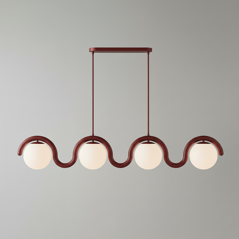 Uveta Linear Chandelier Red&Silver - Neutralighting