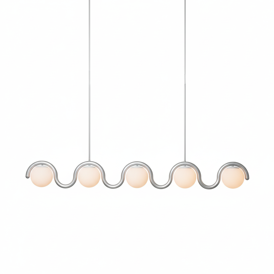 Uveta Linear Chandelier Red&Silver - Neutralighting