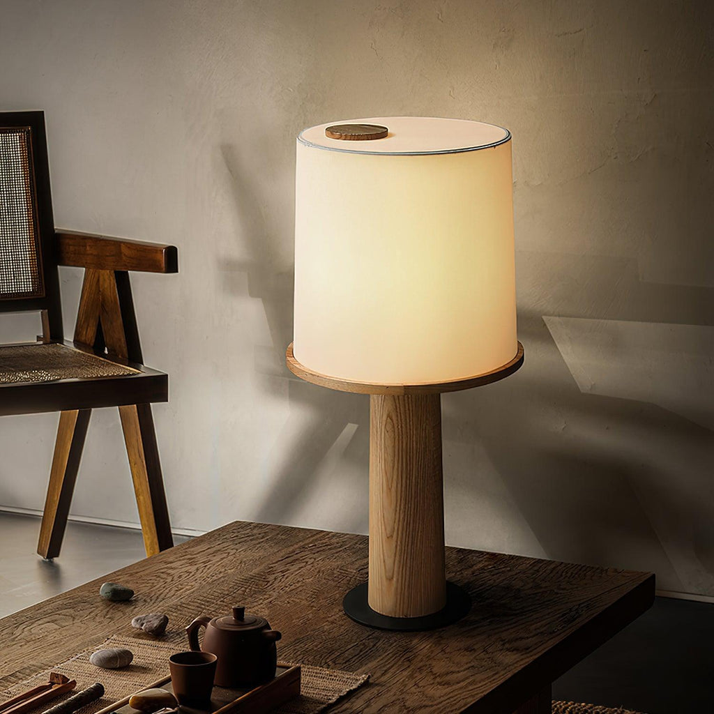 Vesper Minimalist Wood Table Lamp – Two Sizes, Dimmable