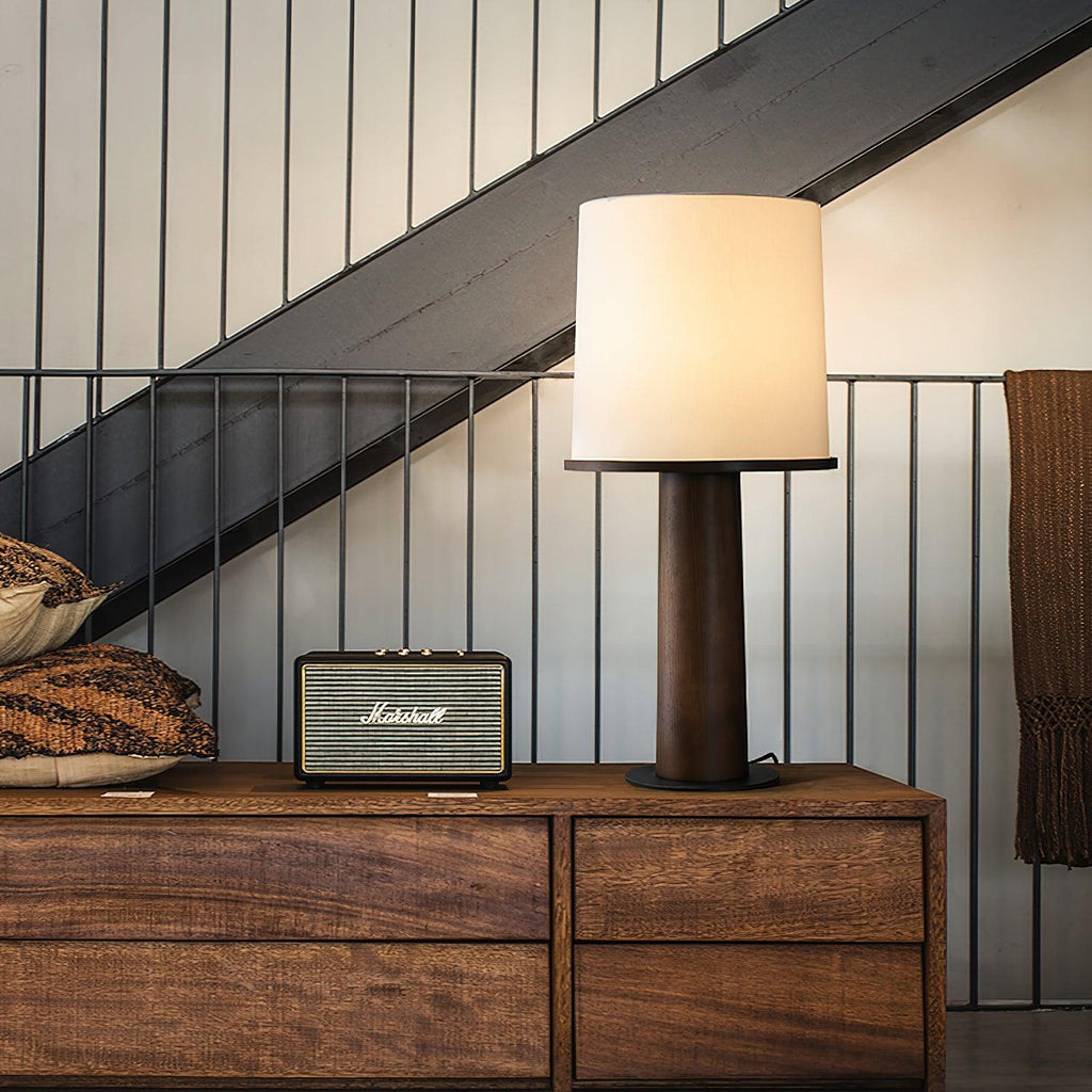 Vesper Minimalist Wood Table Lamp – Two Sizes, Dimmable