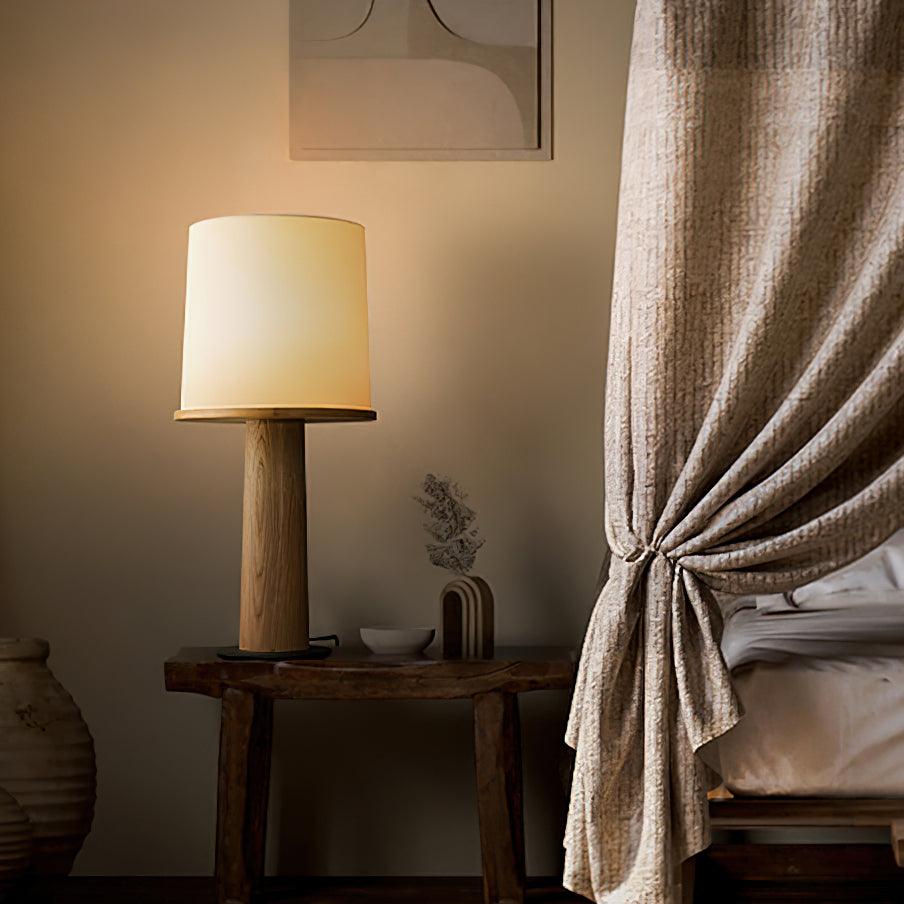 Vesper Minimalist Wood Table Lamp – Two Sizes, Dimmable