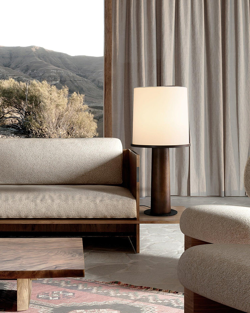 Vesper Minimalist Wood Table Lamp – Two Sizes, Dimmable