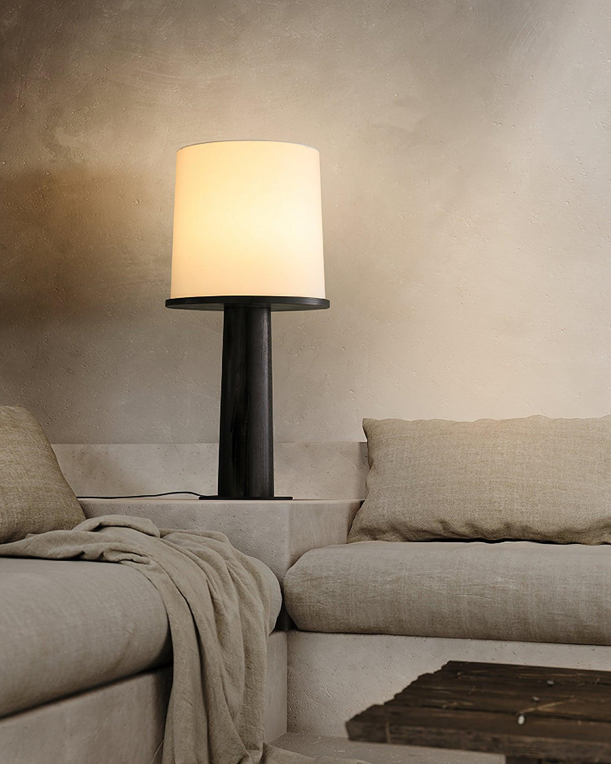 Vesper Minimalist Wood Table Lamp – Two Sizes, Dimmable