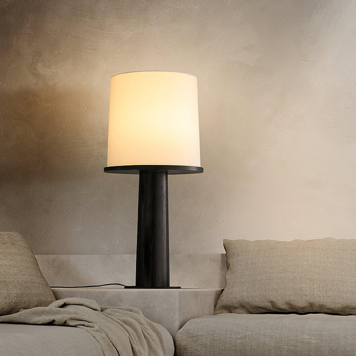 Vesper Minimalist Wood Table Lamp – Two Sizes, Dimmable
