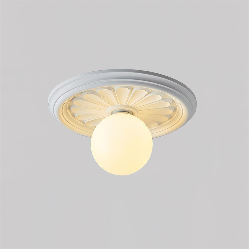 Ivorelle vintage taklampe med utskårne kuler, G9-sokkel