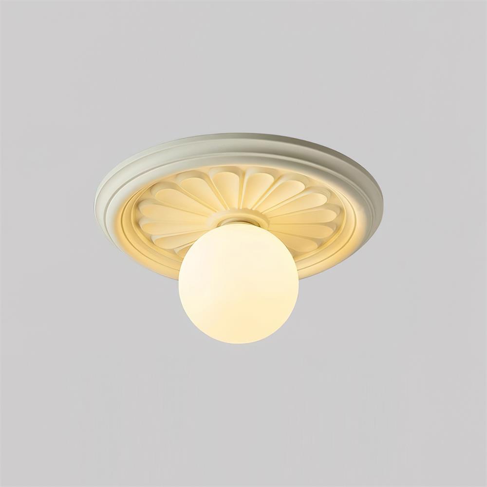 Ivorelle vintage taklampe med utskårne kuler, G9-sokkel