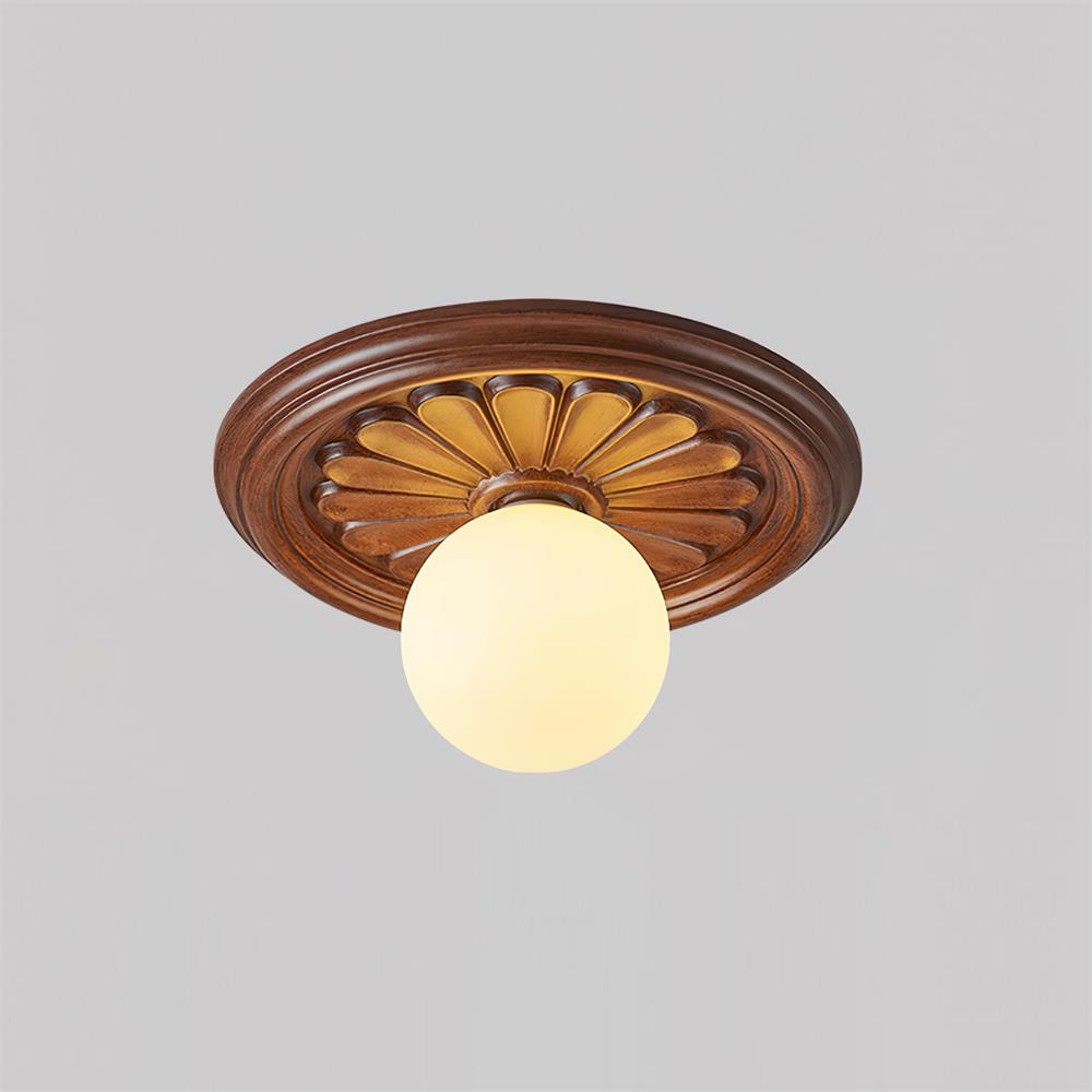 Ivorelle vintage taklampe med utskårne kuler, G9-sokkel