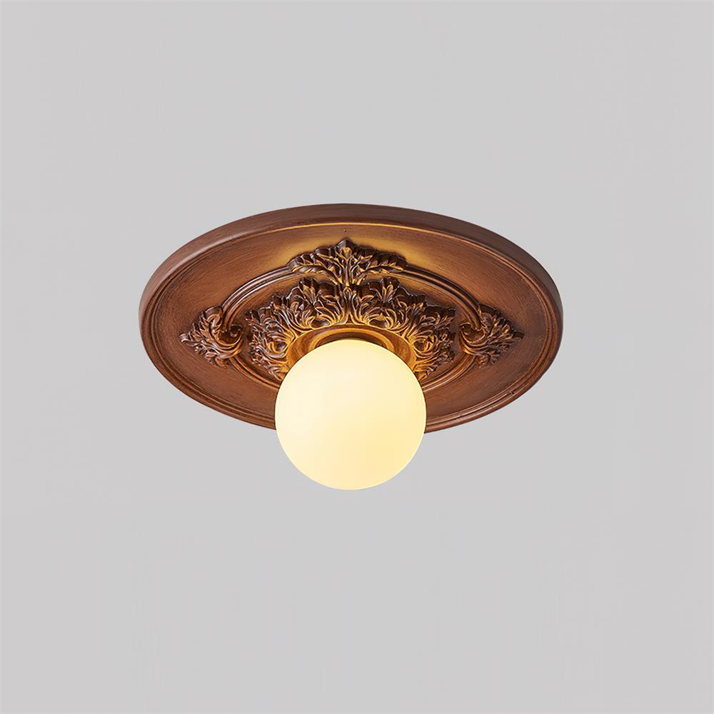 Ivorelle vintage taklampe med utskårne kuler, G9-sokkel