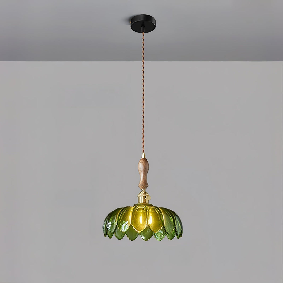 Fioracn luxuriöse Pendelleuchte aus Holz — E26-Fassung, Deckenmontage