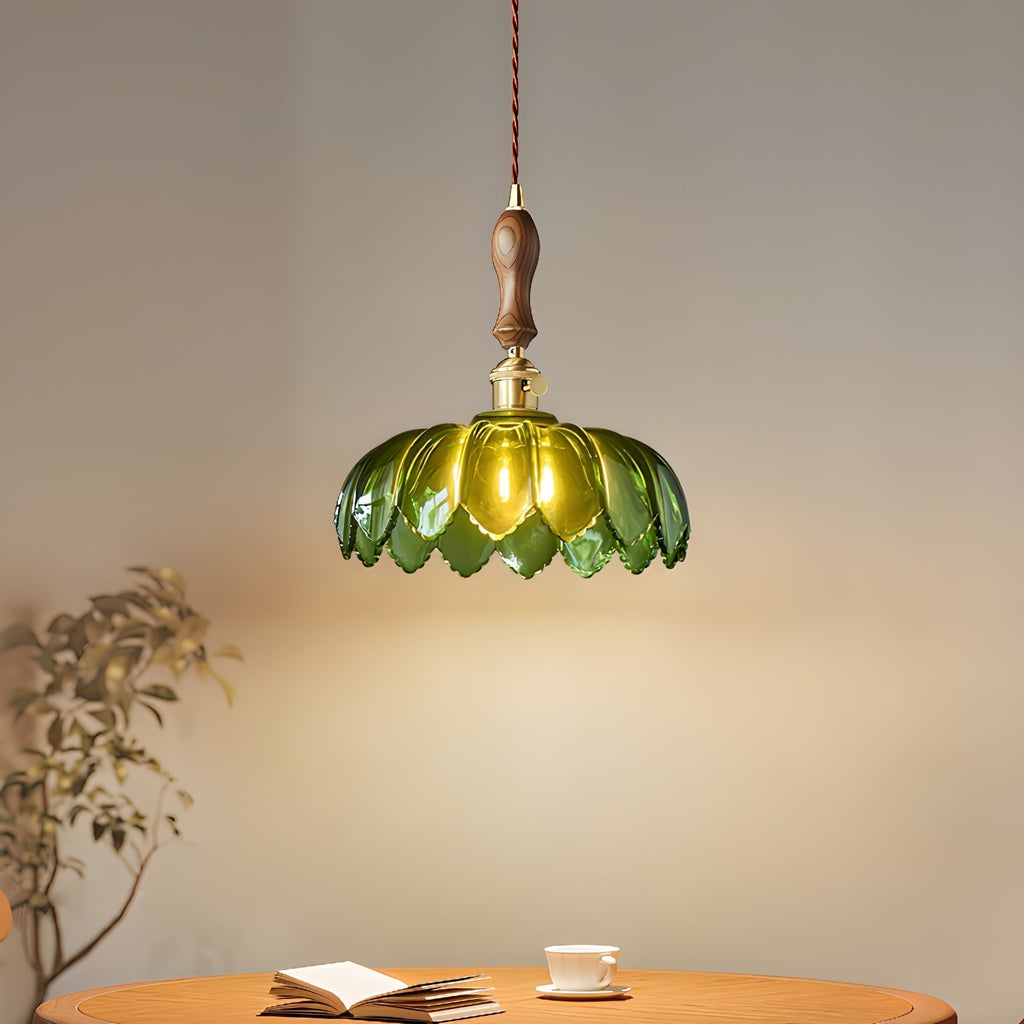 Fioracn luxuriöse Pendelleuchte aus Holz — E26-Fassung, Deckenmontage
