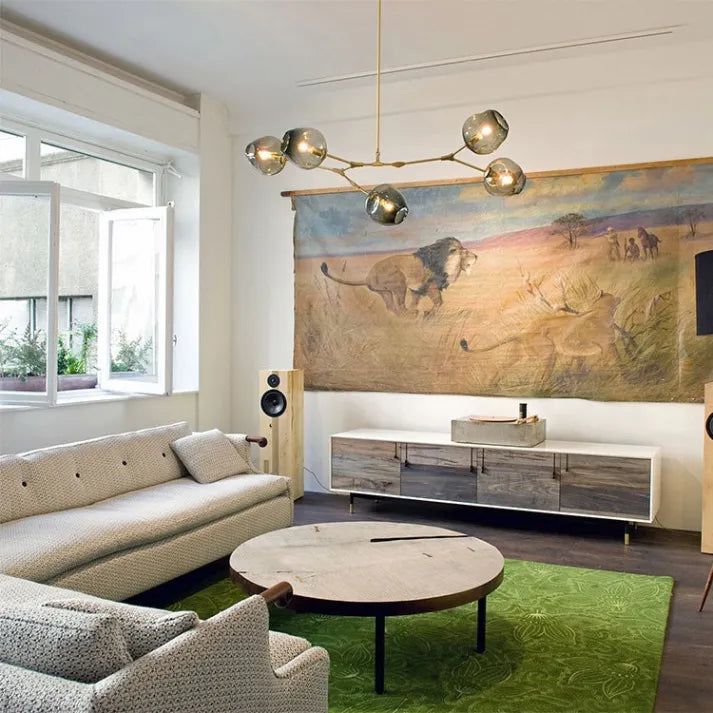 BubbleLight – závěsná lampa Sputnik se skleněnými bublinami