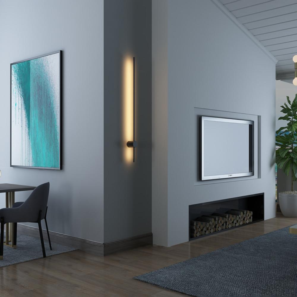 Applique da parete LED lineare — apparecchio tubolare ultrapiatto ∅2,3"