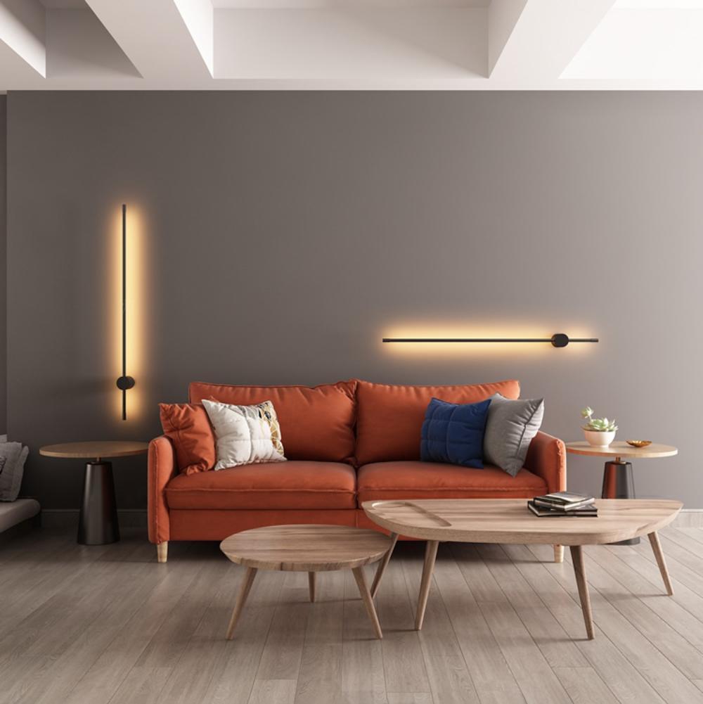 Applique da parete LED lineare — apparecchio tubolare ultrapiatto ∅2,3"