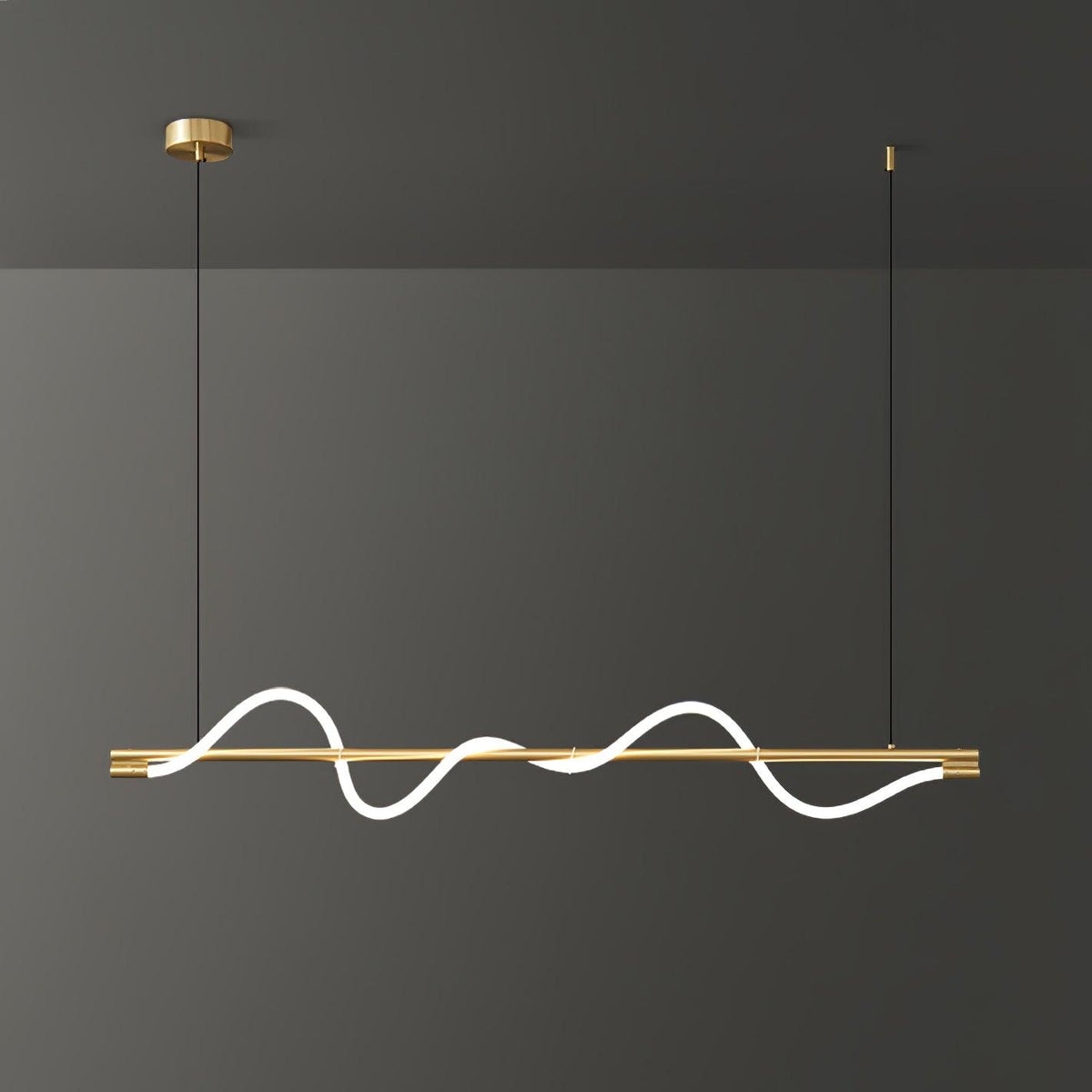 Lampada a sospensione minimalista in ottone Pulse
