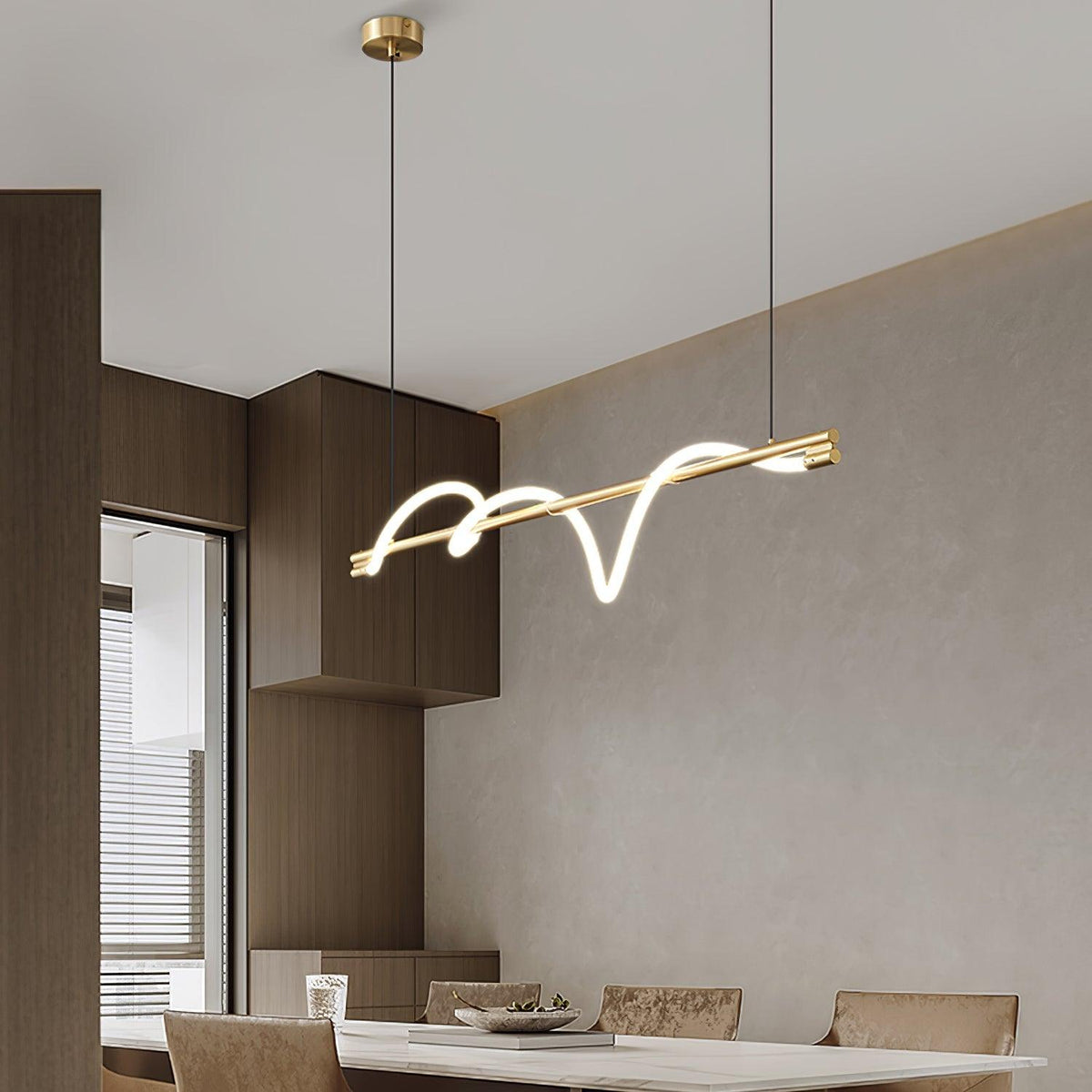 Lampada a sospensione minimalista in ottone Pulse