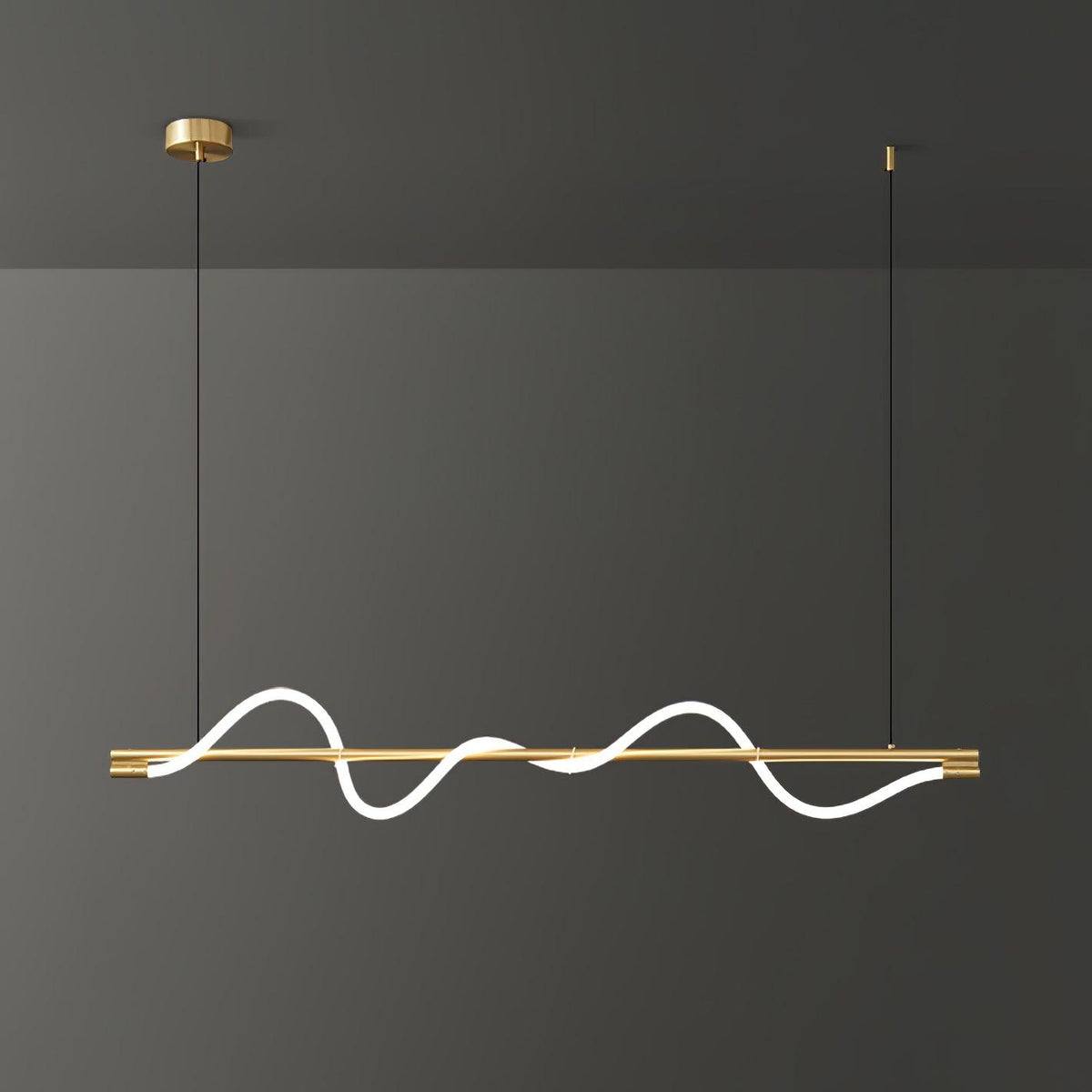 Lampada a sospensione minimalista in ottone Pulse