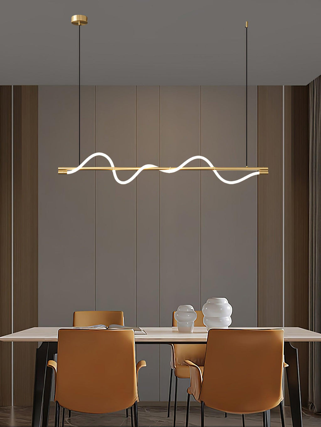 Lampada a sospensione minimalista in ottone Pulse