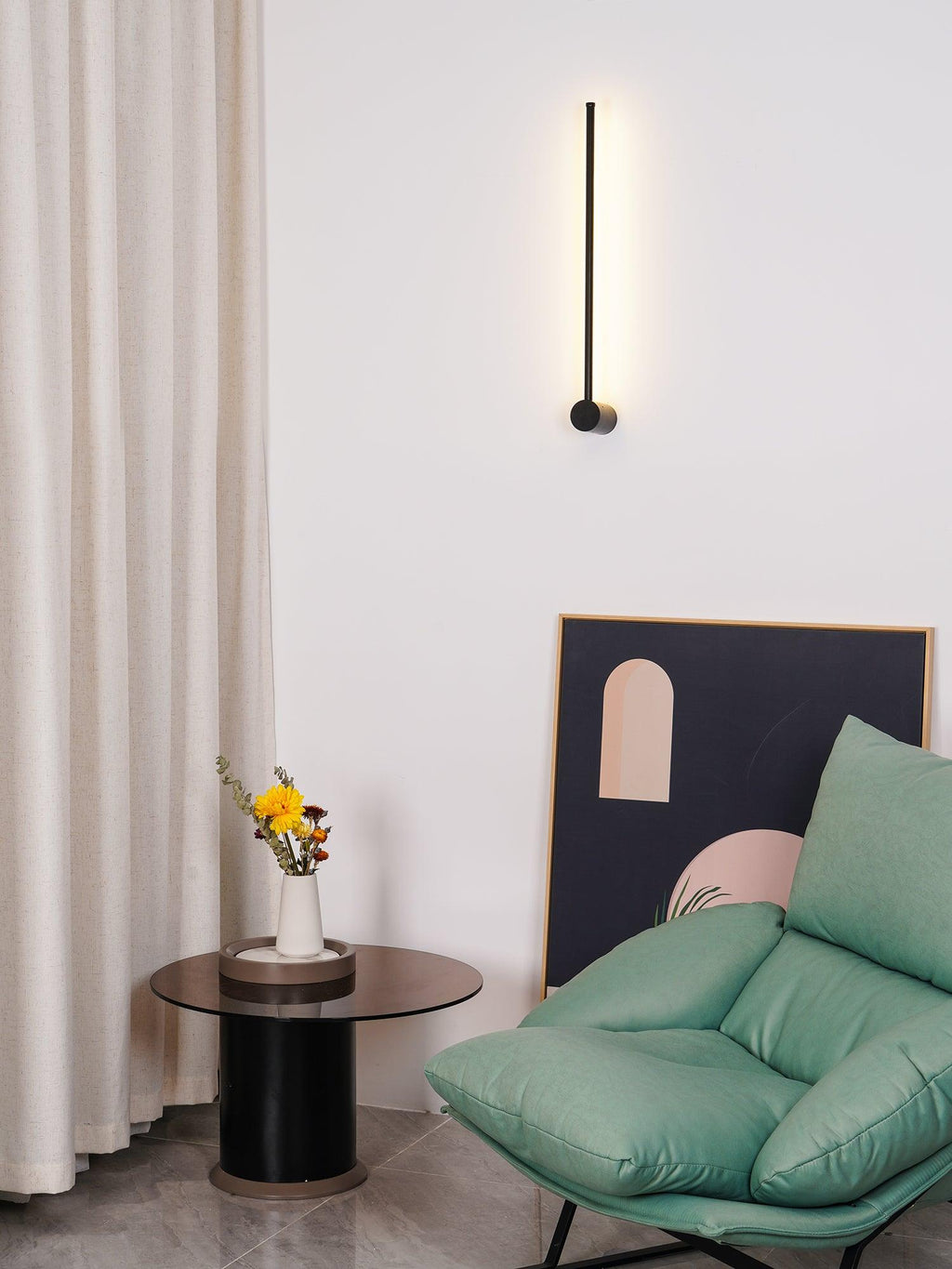 Applique da parete LED lineare — apparecchio tubolare ultrapiatto ∅2,3"