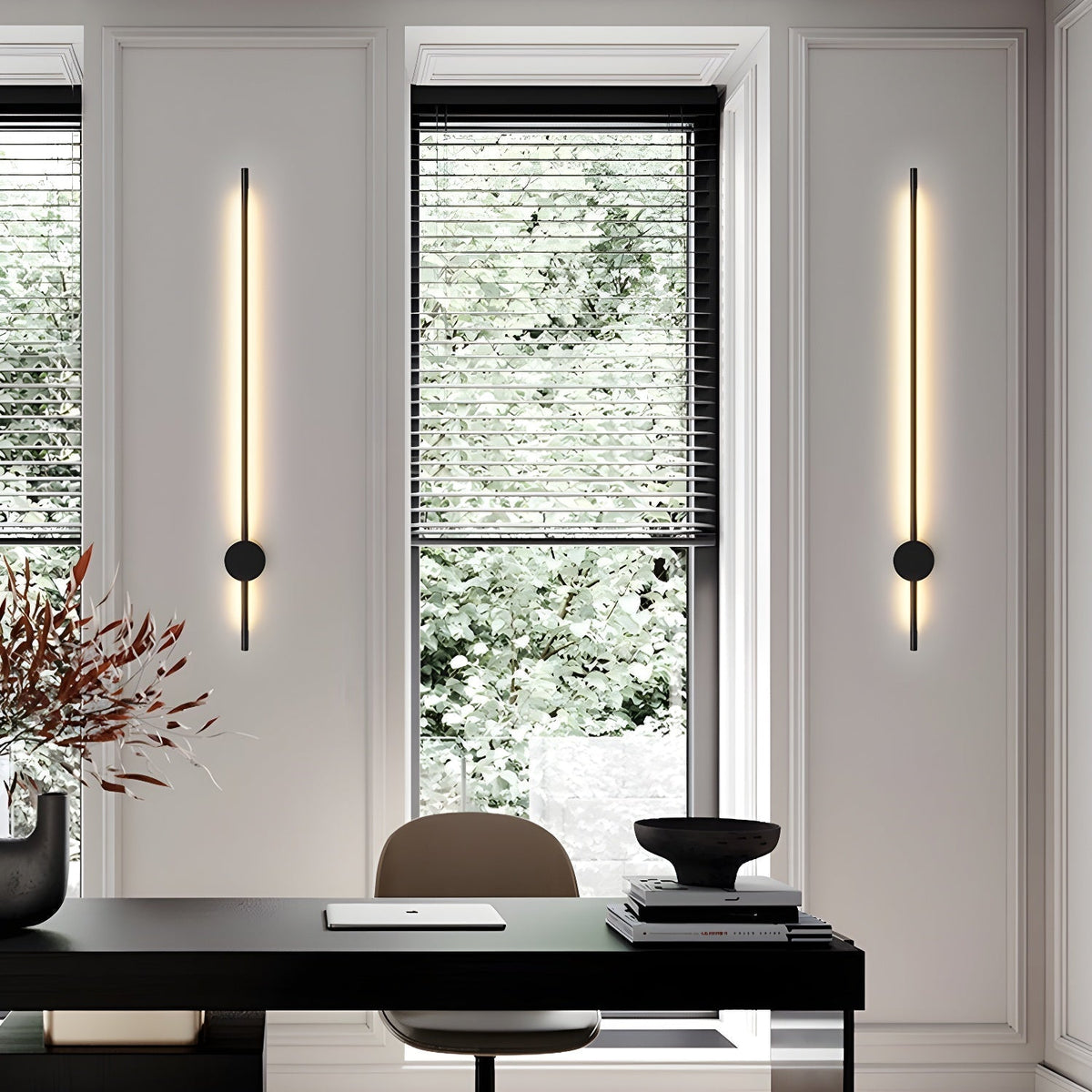 Applique da parete LED lineare — apparecchio tubolare ultrapiatto ∅2,3"