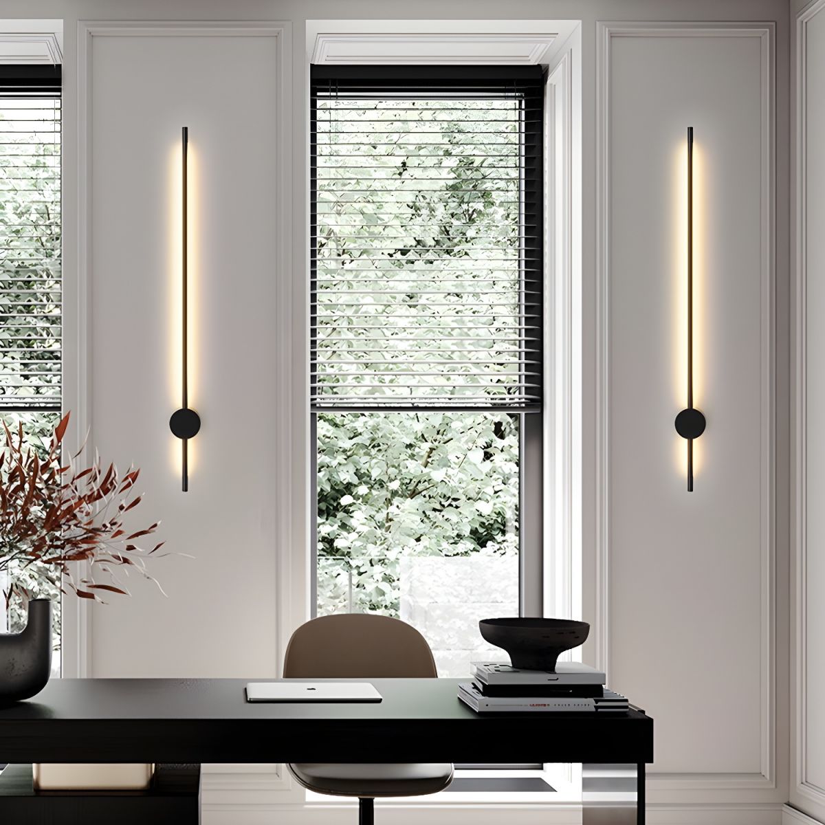 Applique da parete LED lineare — apparecchio tubolare ultrapiatto ∅2,3"
