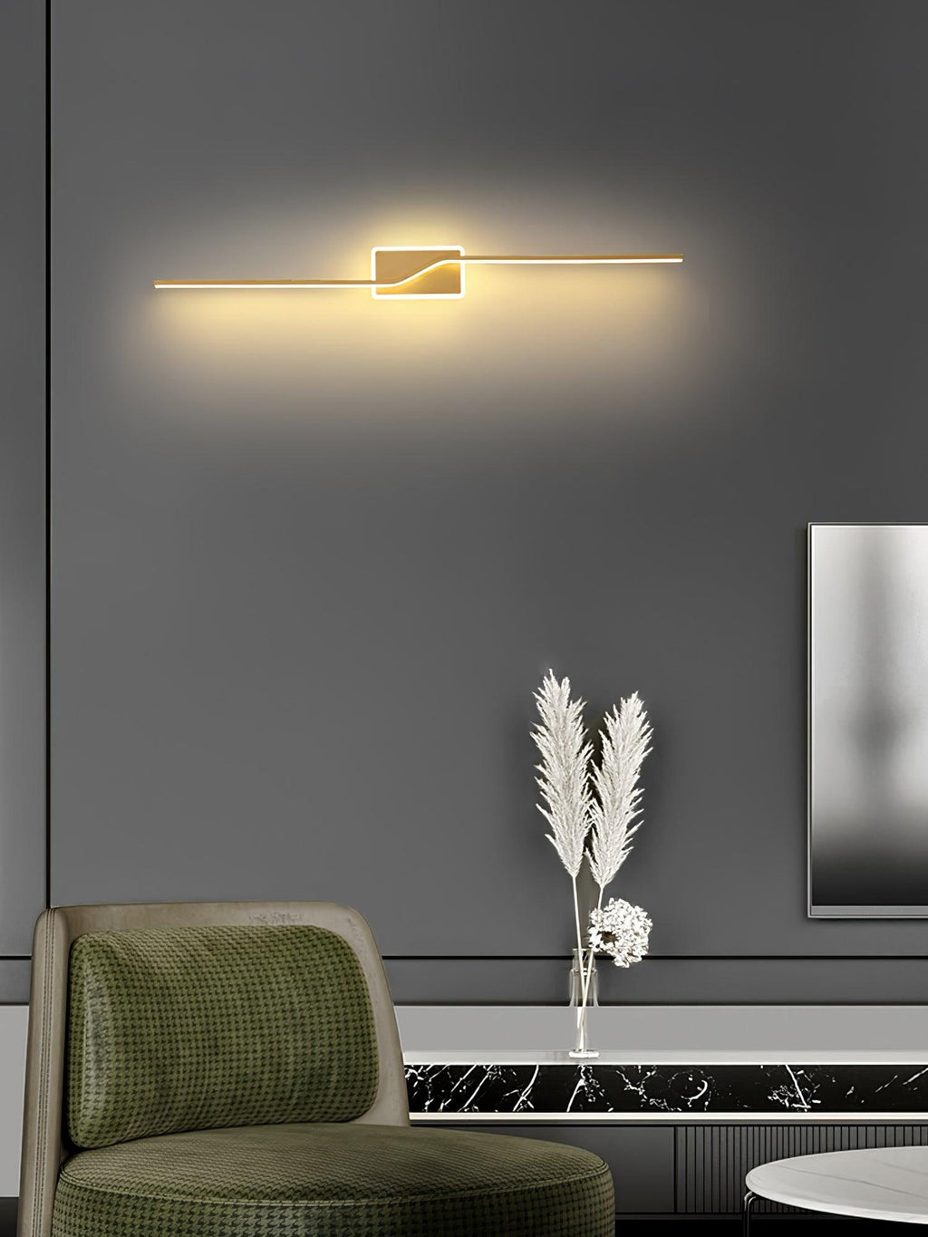Lampada da parete lineare a striscia moderna e minimalista Stitch - altezza 60cm, intervallo 3000K–6000K