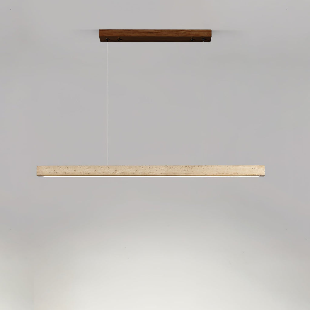 Imiror rett pendellampe i travertin — minimalistisk integrert LED