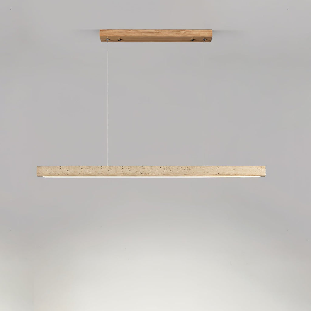 Imiror Minimalist Travertine Linear Pendant Light - Neutralighting