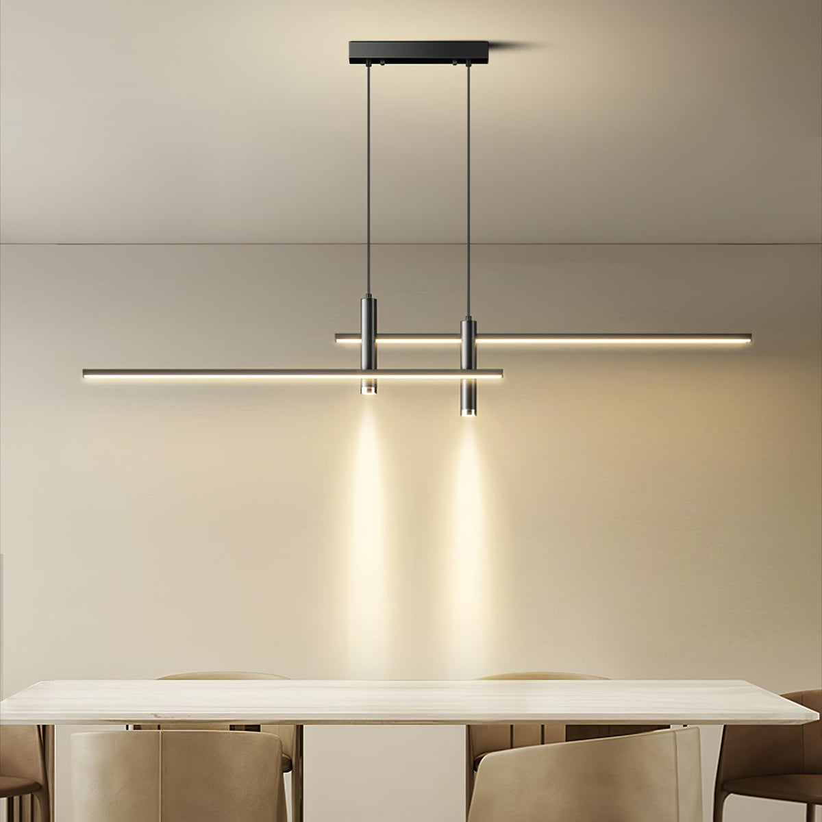 Lampada a sospensione lineare Prym — design moderno minimalista