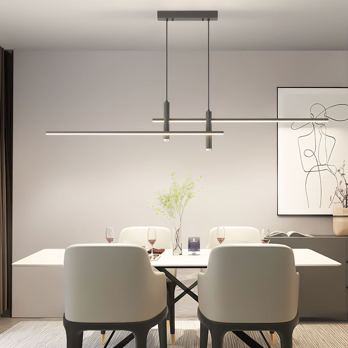 Lampada a sospensione lineare Prym — design moderno minimalista