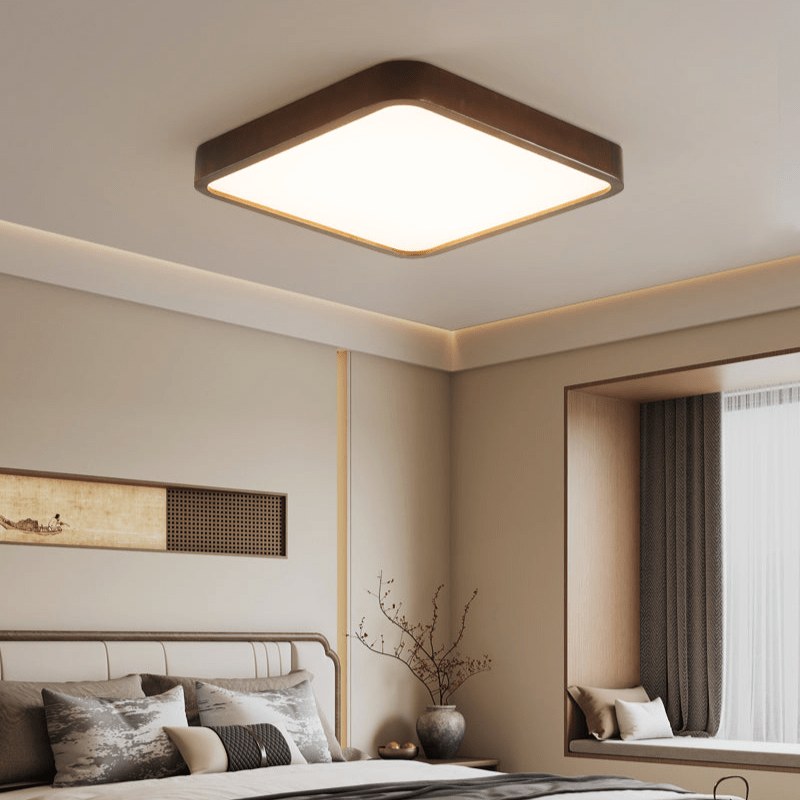 Vanoren Rechteckige Holz-Deckenleuchte — Modernes minimalistisches Design