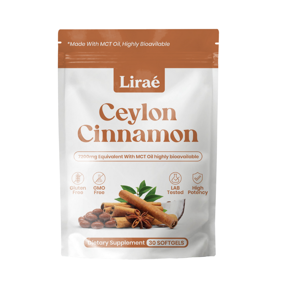 Pouch of Ceylon cinnamon softgels with MCT oil