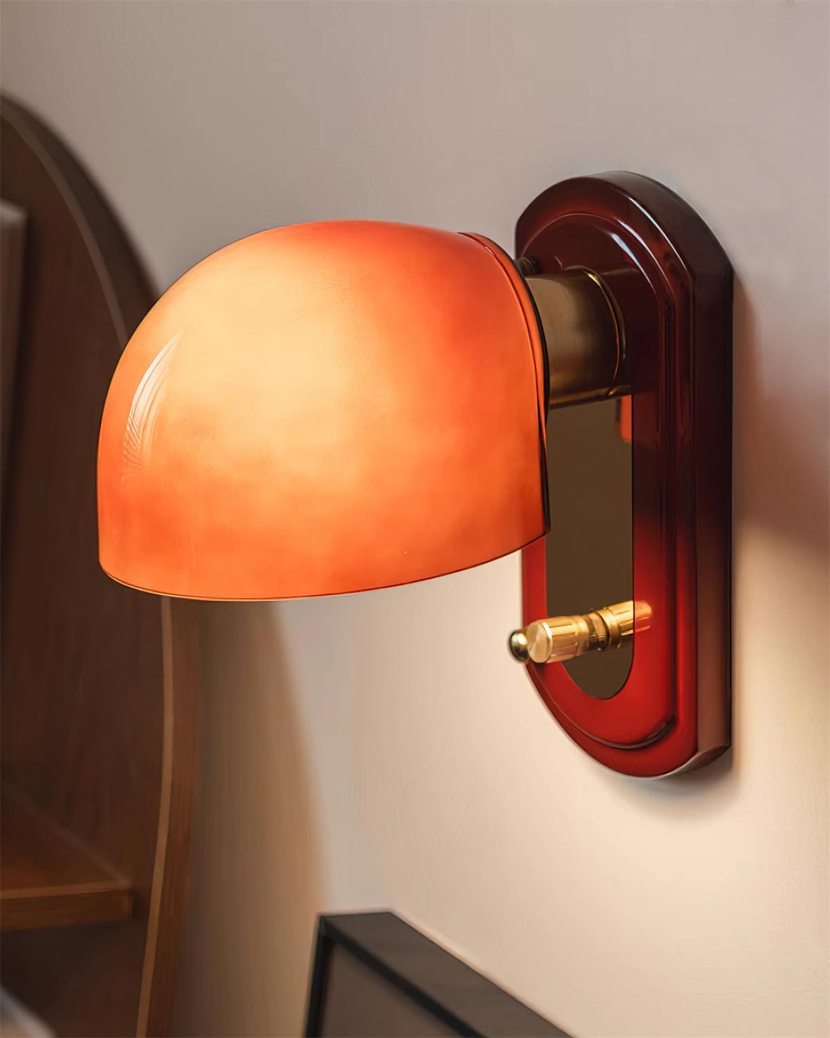 Marcellia Wall Lamp — 14cm x 21cm, Gold, Red