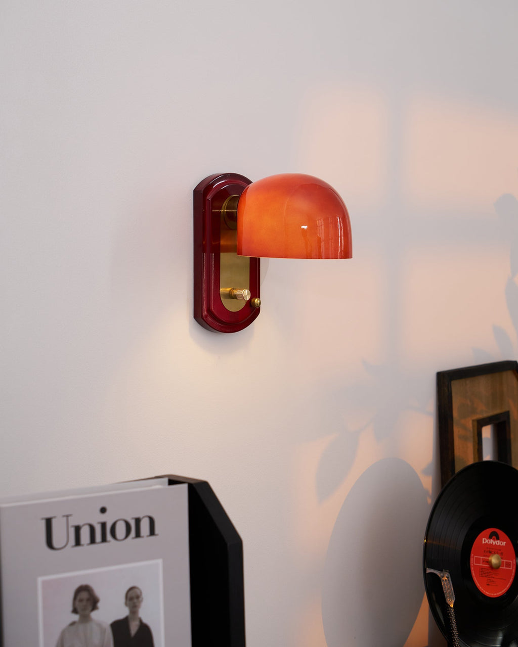 Marcellia Wall Lamp — 14cm x 21cm, Gold, Red