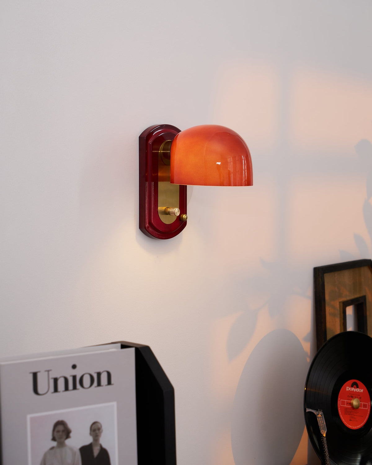 Marcellia Wall Lamp — 14cm x 21cm, Gold, Red