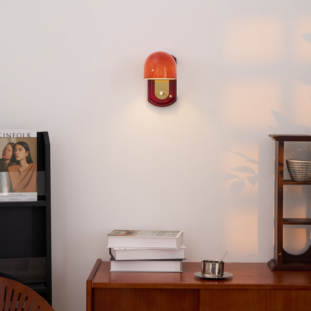 Marcellia Wall Lamp — 14cm x 21cm, Gold, Red