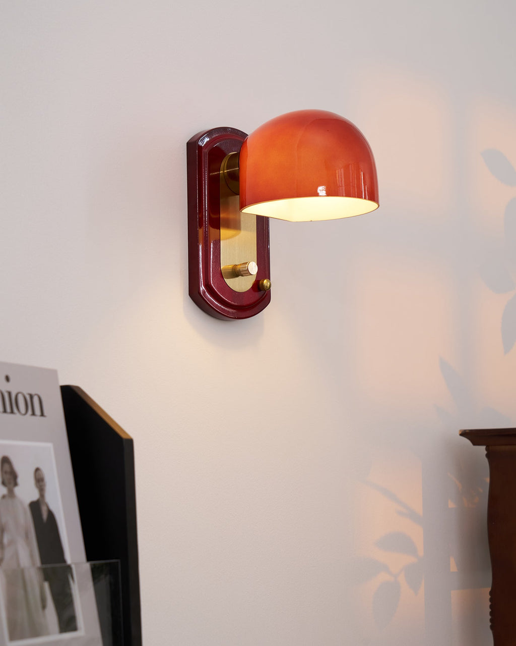 Marcellia Wall Lamp — 14cm x 21cm, Gold, Red