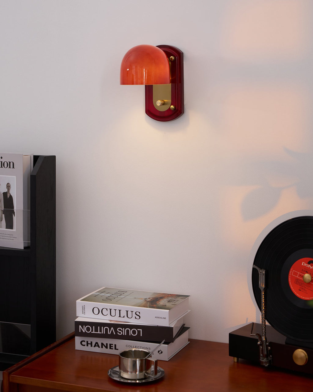 Marcellia Wall Lamp — 14cm x 21cm, Gold, Red