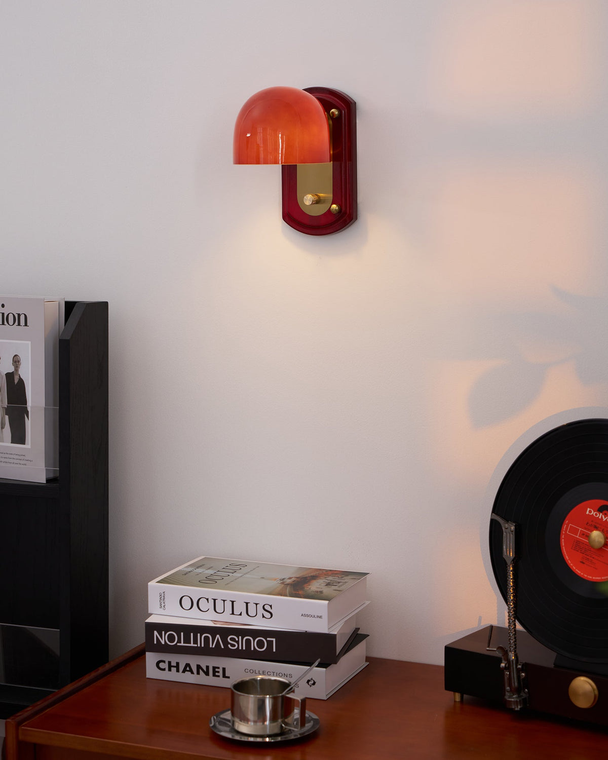 Marcellia Wall Lamp — 14cm x 21cm, Gold, Red