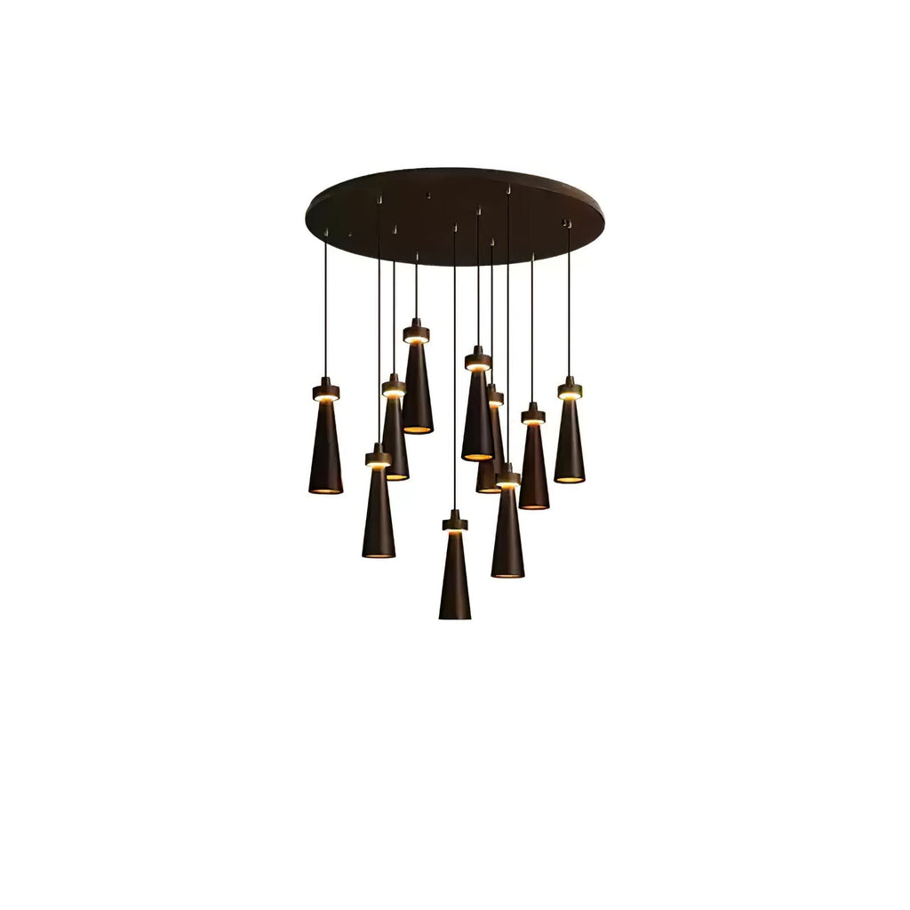 Minimalist Tapered Wood Pendant Light — Integrated LED, 9cm Diameter
