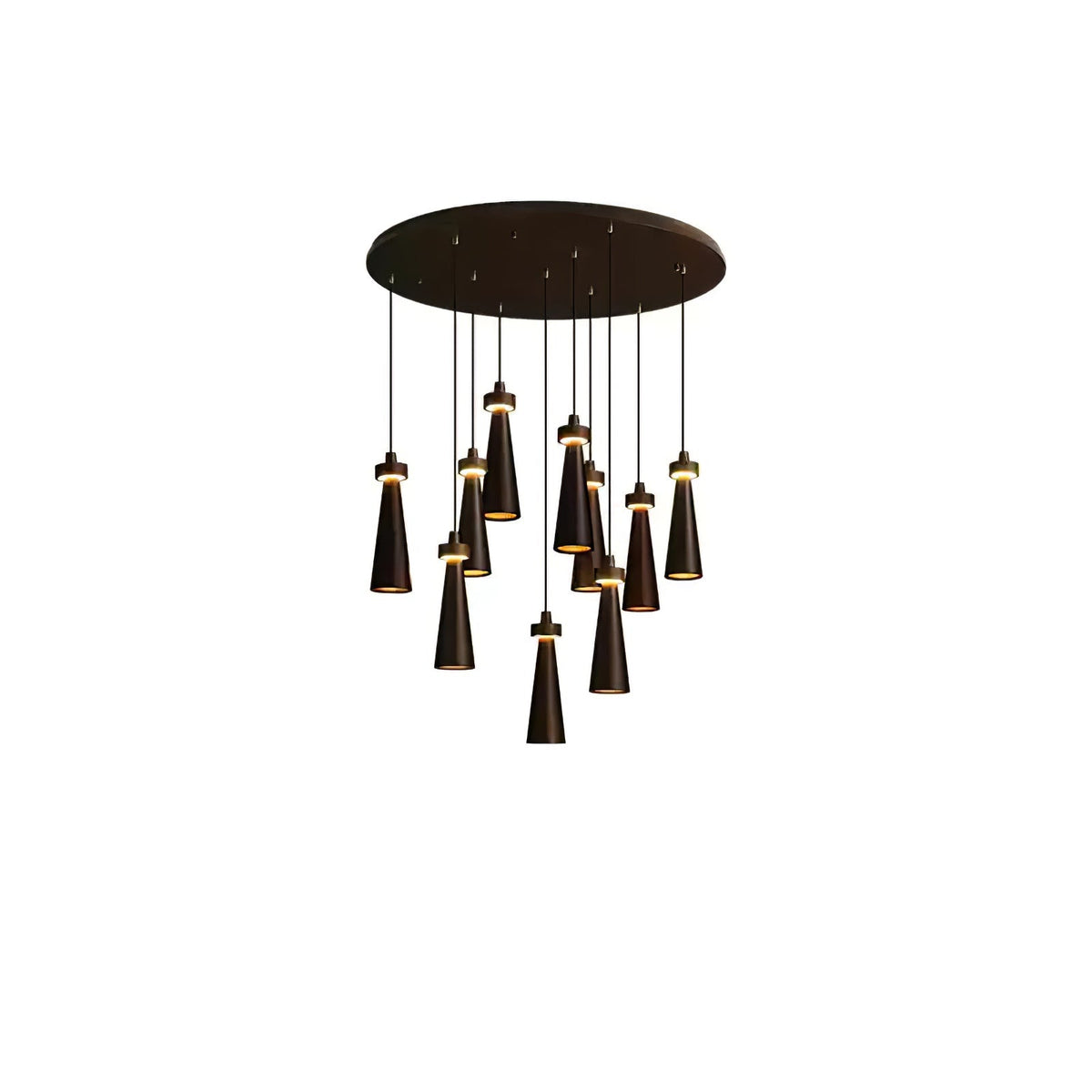 Minimalist Tapered Wood Pendant Light — Integrated LED, 9cm Diameter